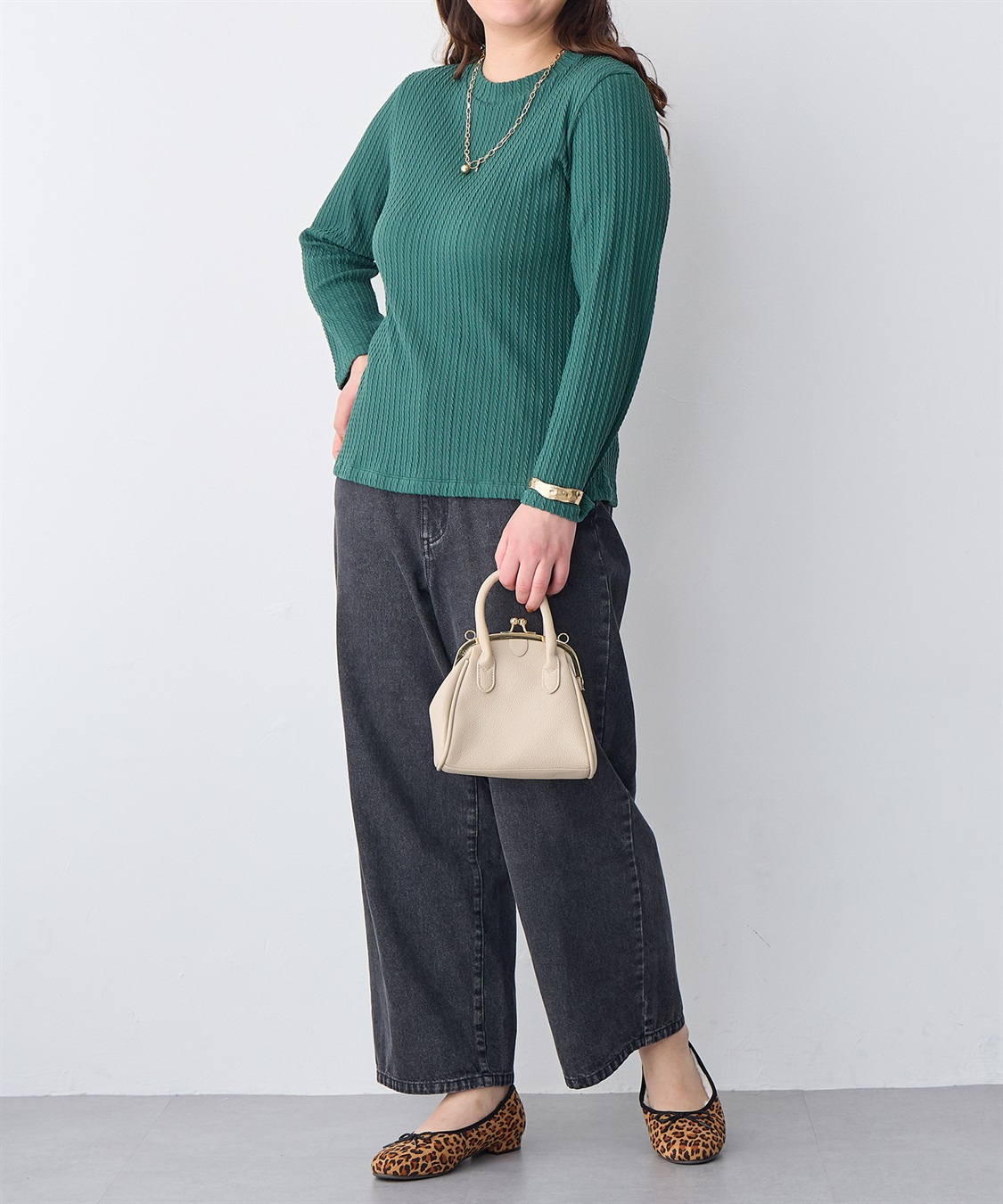 anyfee 【anyfee/プラスサイズ】プチハイネックTシャツ_sub_16