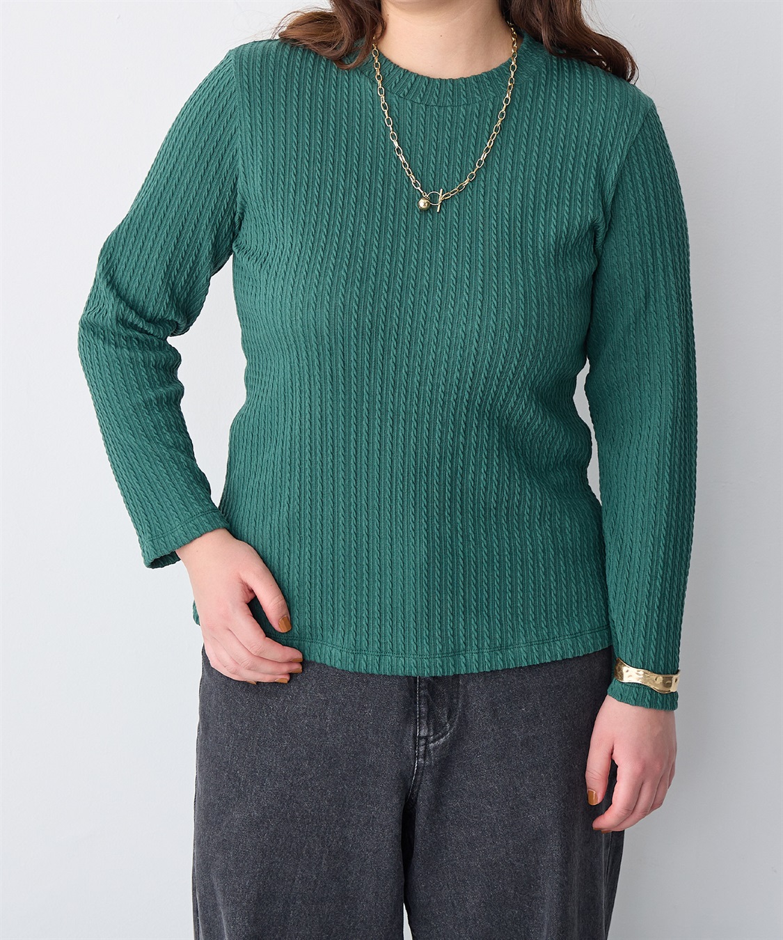 anyfee 【anyfee/プラスサイズ】プチハイネックTシャツ_sub_17