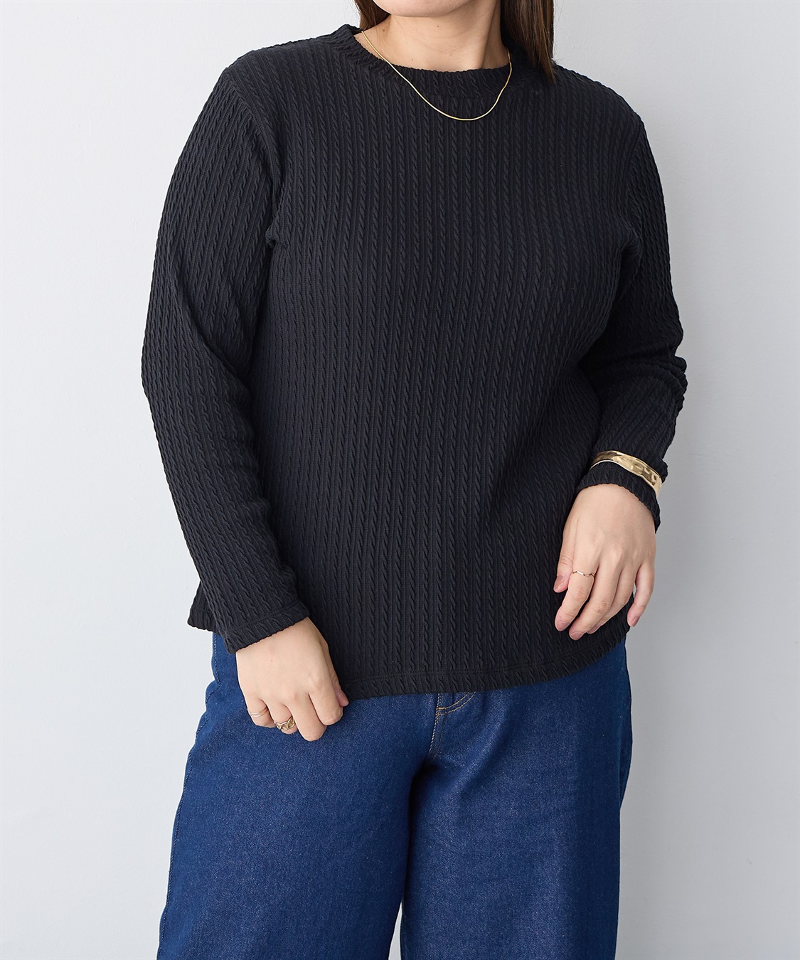 anyfee 【anyfee/プラスサイズ】プチハイネックTシャツ_sub_22