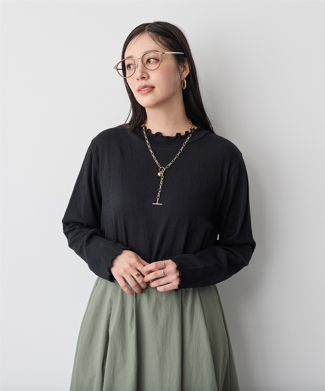 anyfee 【anyfee/プラスサイズ】メロウハイネックトップス_sub_13