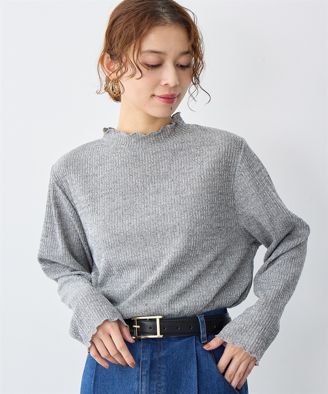 Life Style by cross marche 【anyfee/大きいサイズ】プチハイネックメロープルオーバー_sub_1