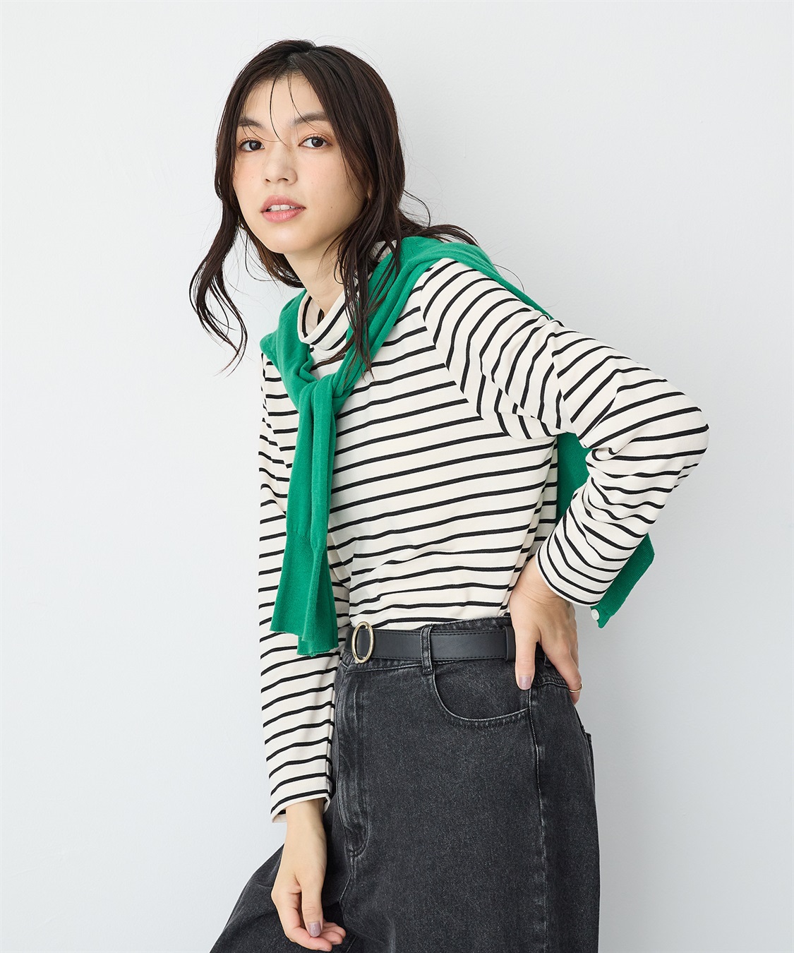 anyfee 【anyfee/プラスサイズ】HEATFIT/ヒートフィット吸湿発熱裏起毛プチハイネックトップス_sub_1