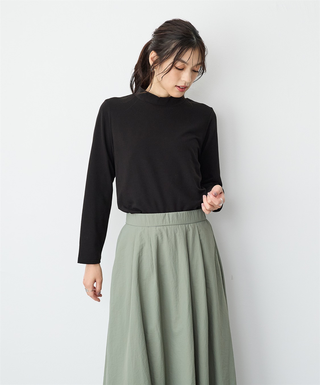 anyfee 【anyfee/プラスサイズ】HEATFIT/ヒートフィット吸湿発熱裏起毛プチハイネックトップス_sub_10