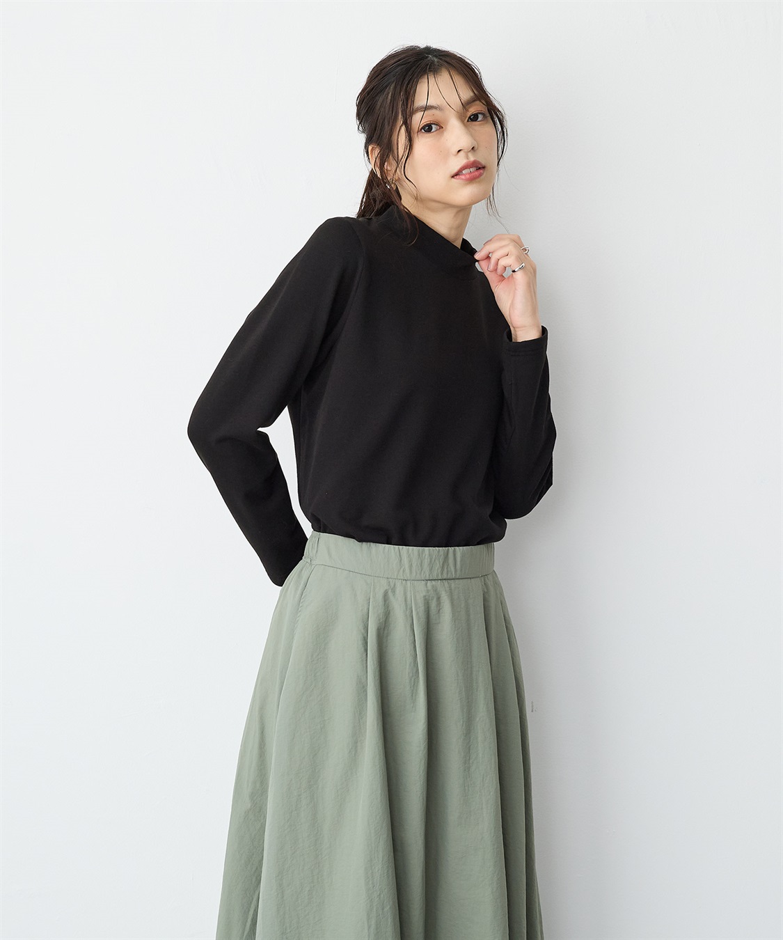 anyfee 【anyfee/プラスサイズ】HEATFIT/ヒートフィット吸湿発熱裏起毛プチハイネックトップス_sub_11