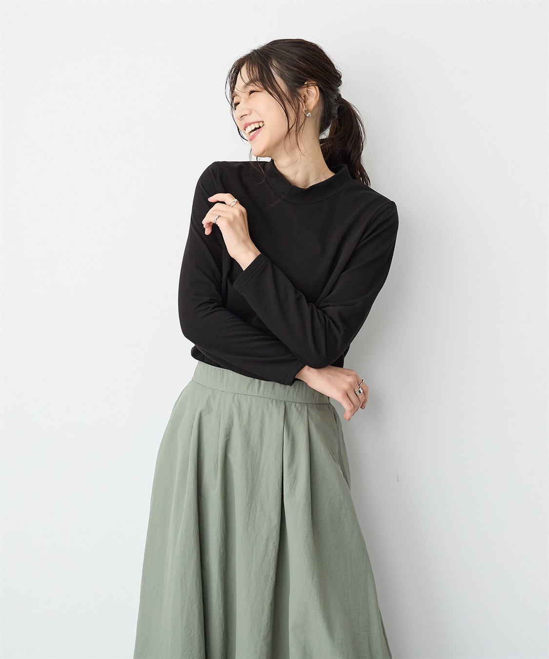 anyfee 【anyfee/プラスサイズ】HEATFIT/ヒートフィット吸湿発熱裏起毛プチハイネックトップス_sub_12