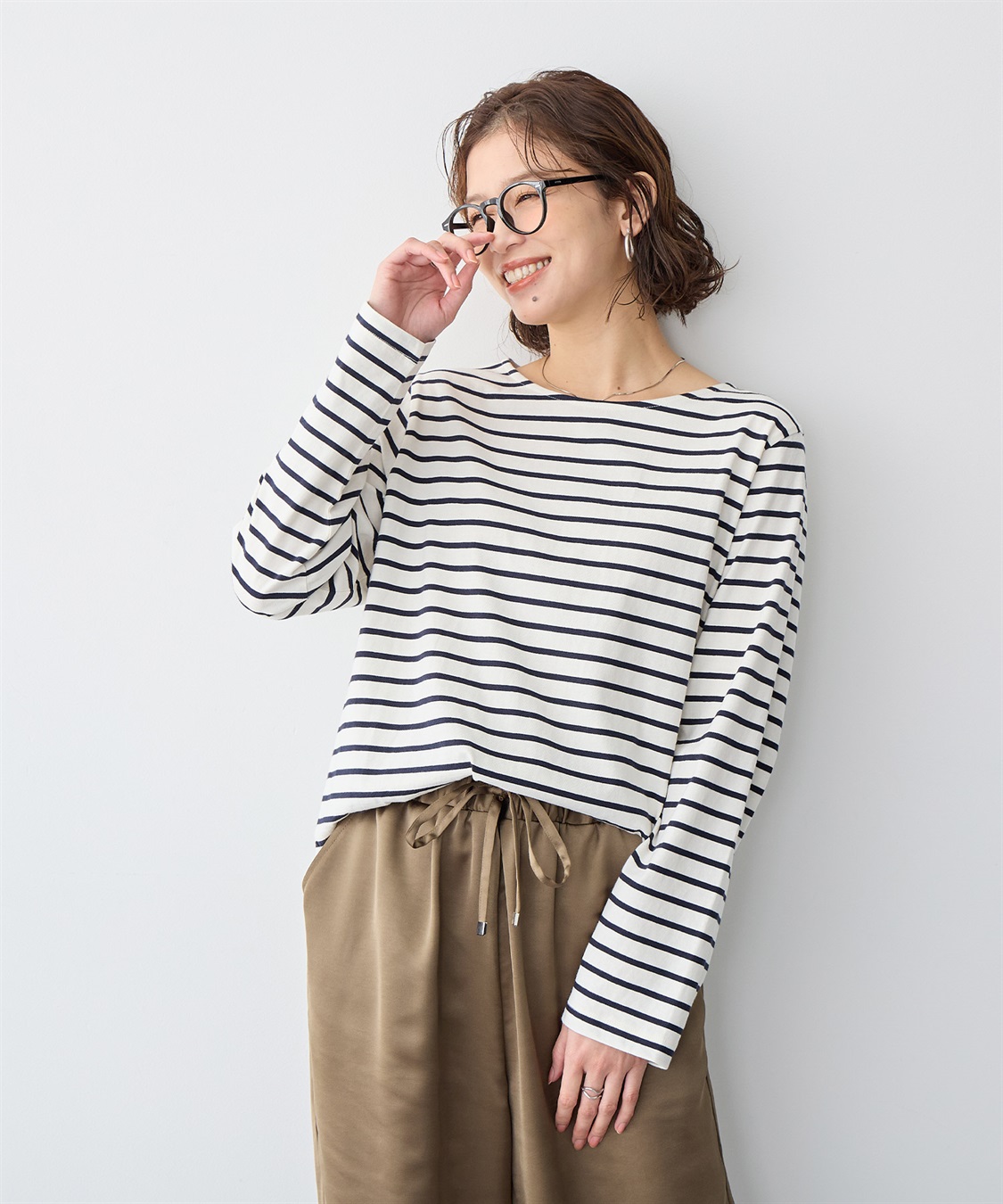 anyfee 【anyfee/プラスサイズ】ボーダートップス_sub_1