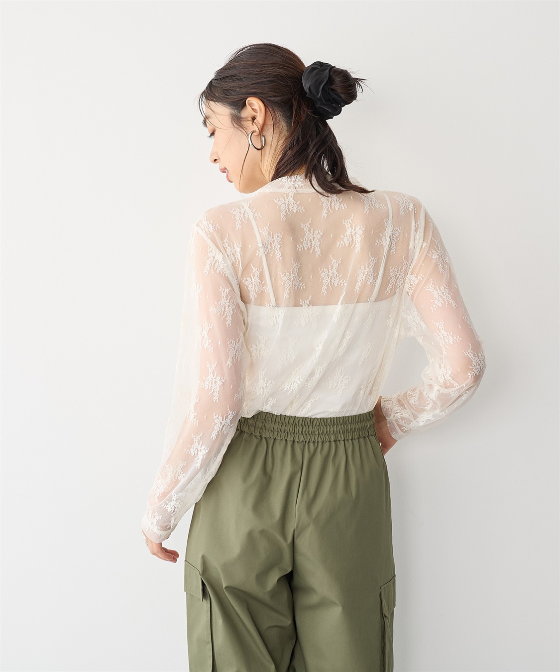 anyfee 【anyfee/プラスサイズ】チュールレースハイネックトップス_sub_8