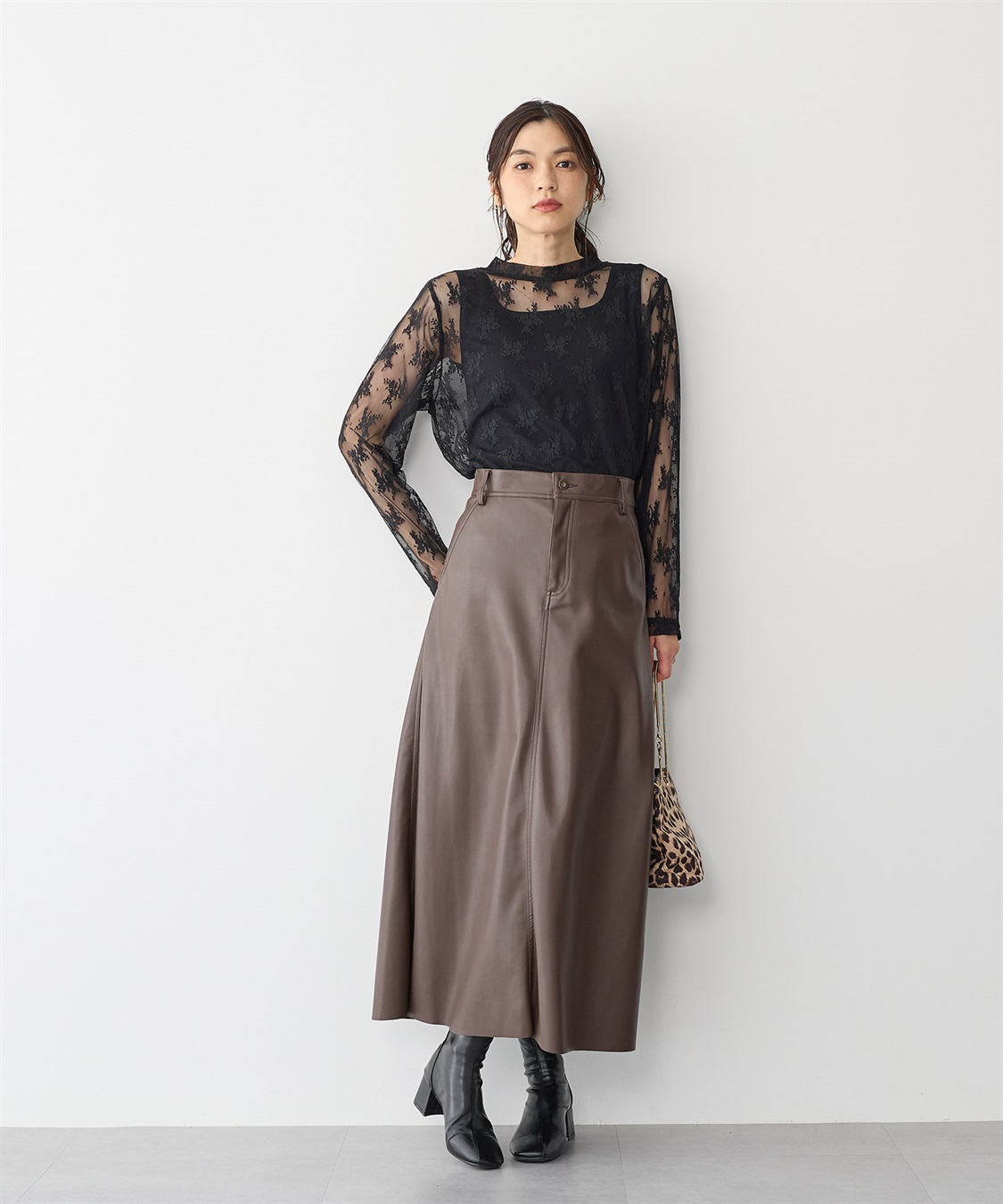 anyfee 【anyfee/プラスサイズ】チュールレースハイネックトップス_sub_11