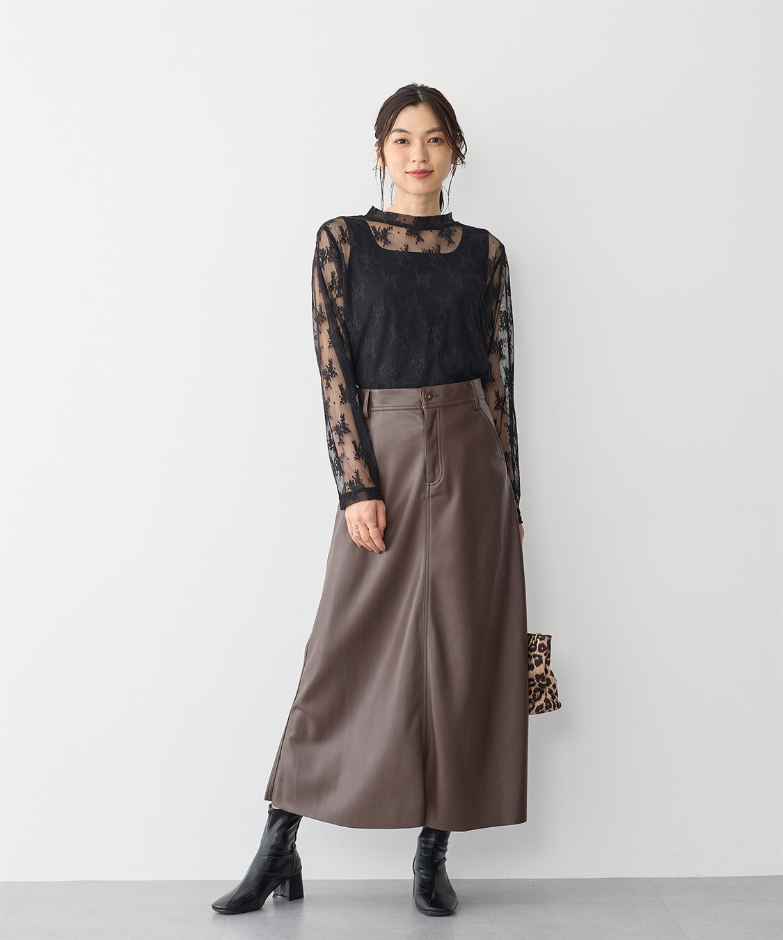 anyfee 【anyfee/プラスサイズ】チュールレースハイネックトップス_sub_12