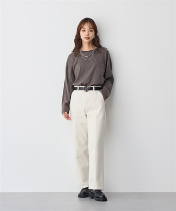 Life Style by cross marche 【anyfee/プラスサイズ】ラウンドヘムロングスリーブワイドTEE_subthumb_4