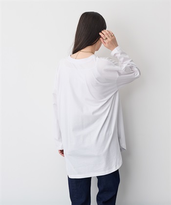 Life Style by cross marche 【anyfee/プラスサイズ】ラウンドヘムロングスリーブワイドTEE_subthumb_7