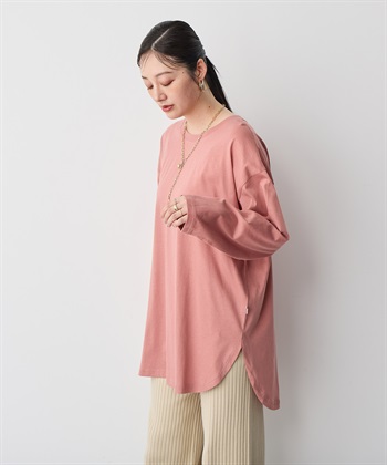 Life Style by cross marche 【anyfee/プラスサイズ】ラウンドヘムロングスリーブワイドTEE_subthumb_11