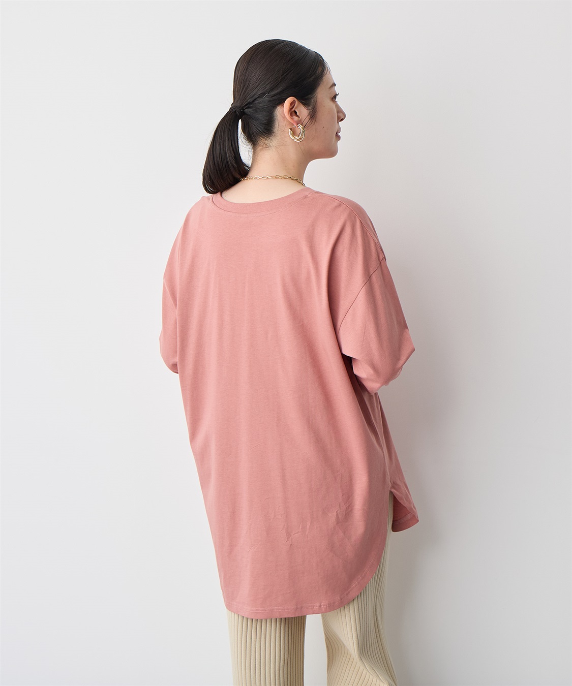 Life Style by cross marche 【anyfee/大きいサイズ】ラウンドヘムロングスリーブワイドTEE_sub_12