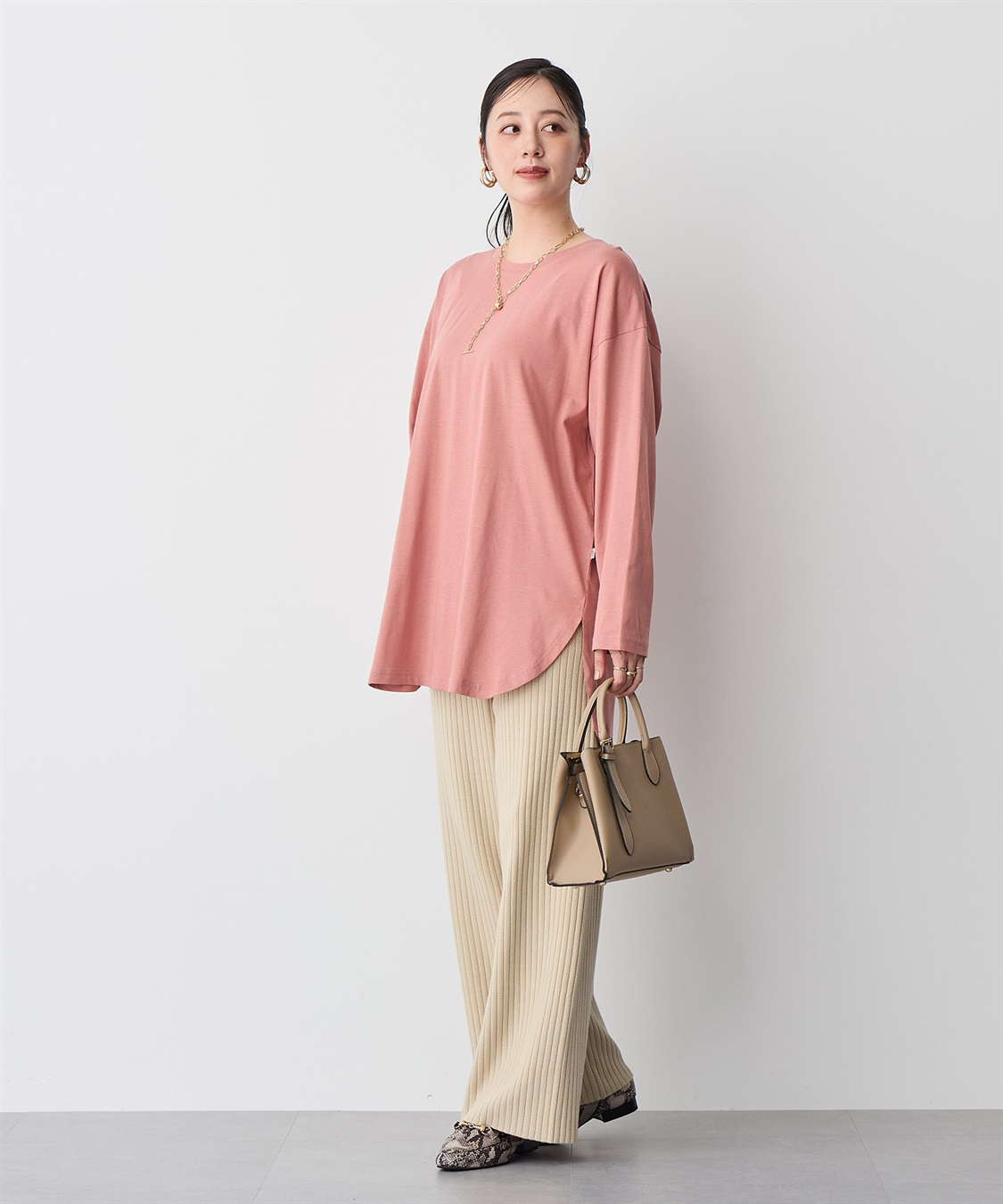 Life Style by cross marche 【anyfee/大きいサイズ】ラウンドヘムロングスリーブワイドTEE_sub_13