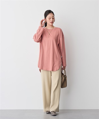Life Style by cross marche 【anyfee/プラスサイズ】ラウンドヘムロングスリーブワイドTEE_subthumb_14