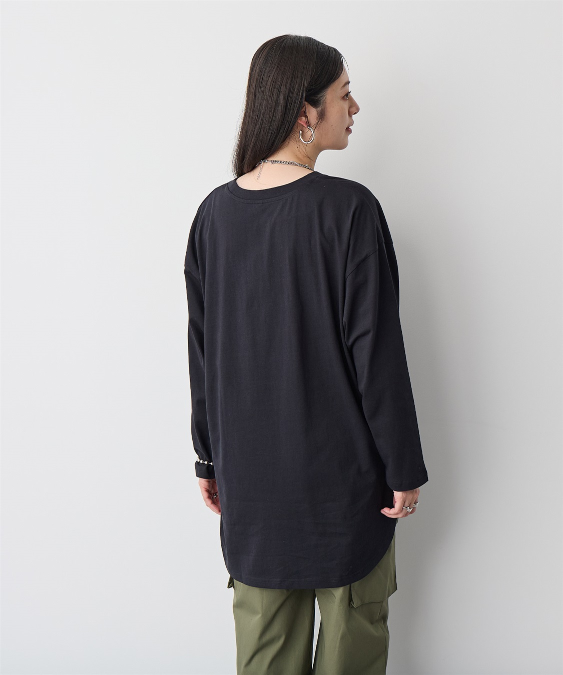 Life Style by cross marche 【anyfee/大きいサイズ】ラウンドヘムロングスリーブワイドTEE_sub_18
