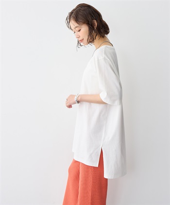 Life Style by cross marche 【anyfee/プラスサイズ】USAコットンオーバーサイズベーシック半袖Tシャツ・接触冷感_subthumb_2