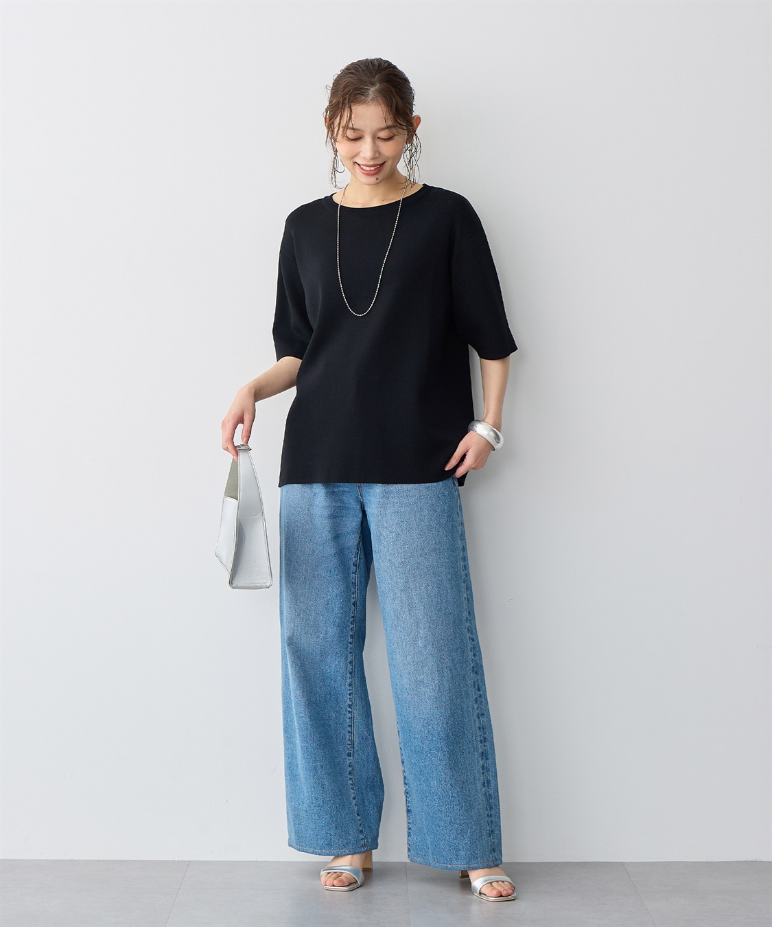 anyfee 【anyfee/プラスサイズ】USAコットンオーバーサイズベーシック半袖Tシャツ・接触冷感_sub_9