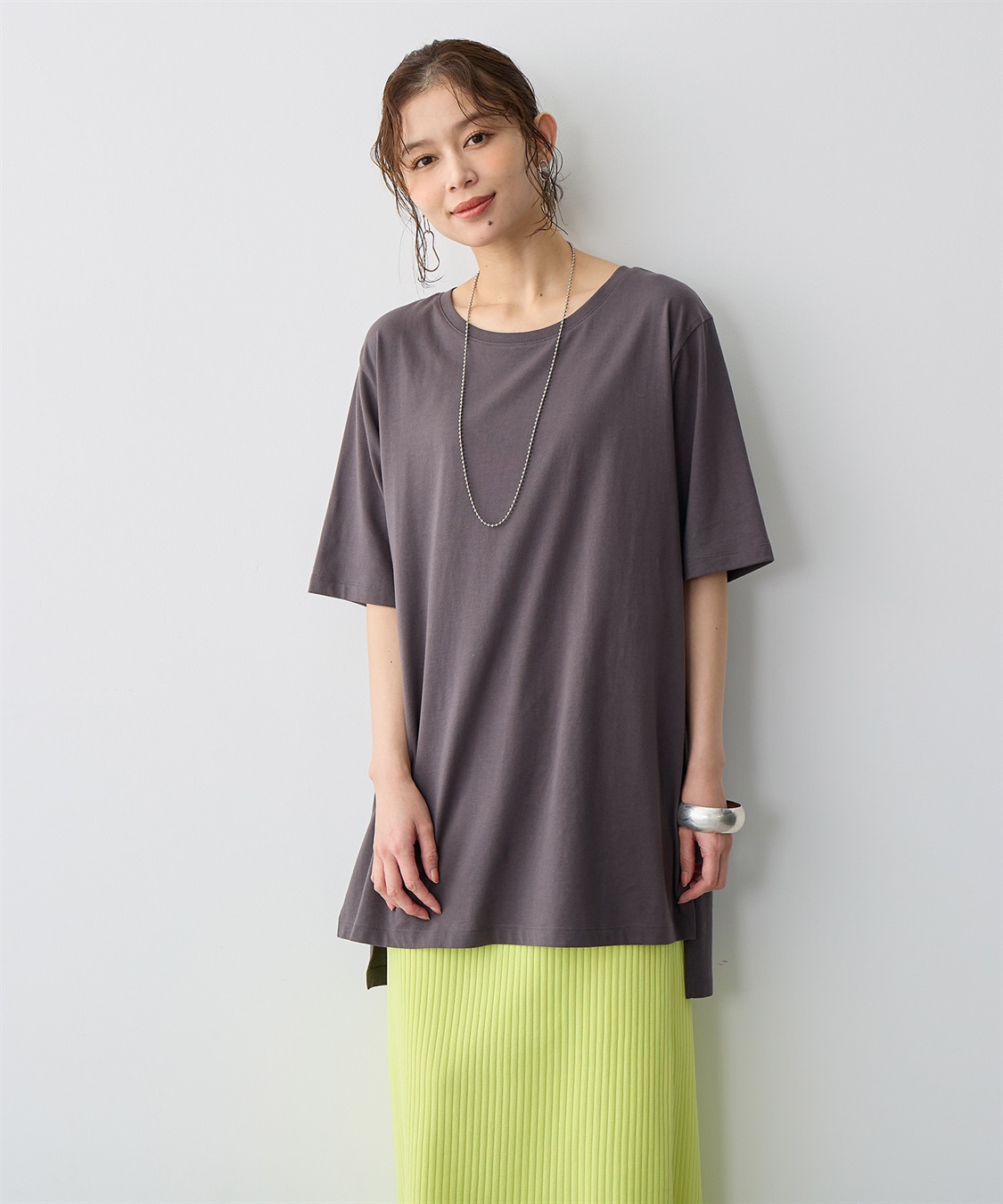 anyfee 【anyfee/プラスサイズ】USAコットンオーバーサイズベーシック半袖Tシャツ・接触冷感_sub_10