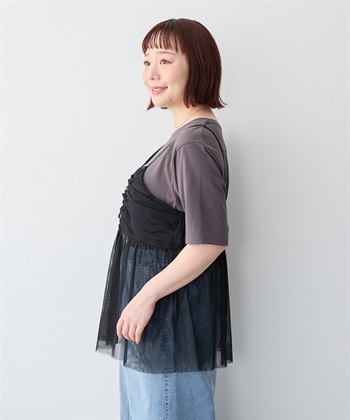 Life Style by cross marche 【anyfee/プラスサイズ】USAコットンオーバーサイズベーシック半袖Tシャツ・接触冷感_subthumb_14
