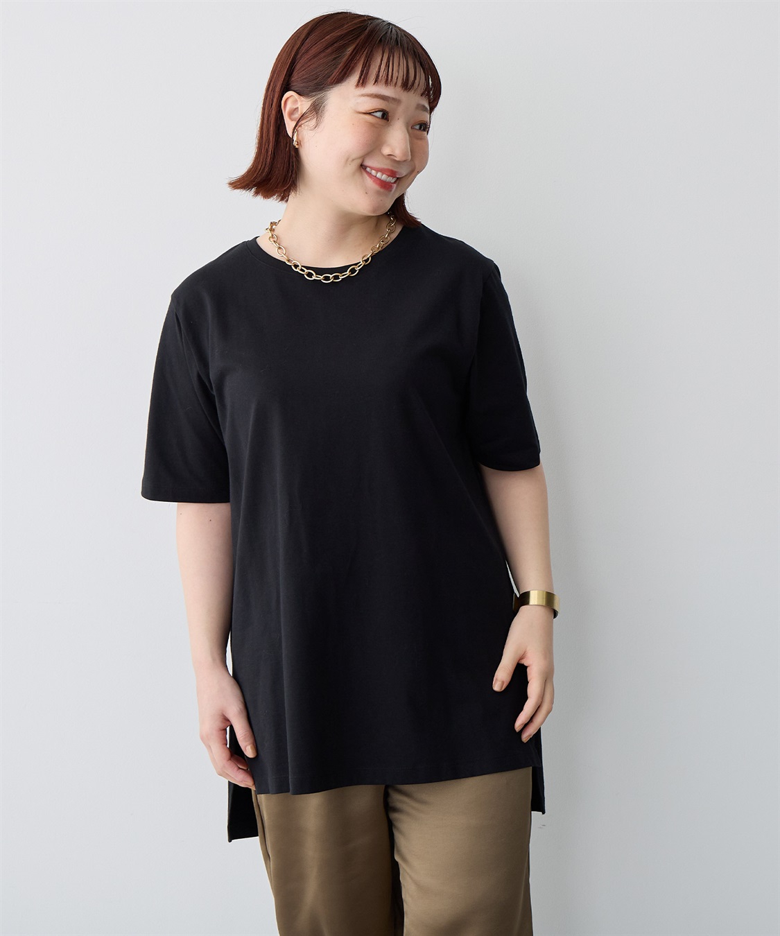 anyfee 【anyfee/プラスサイズ】USAコットンオーバーサイズベーシック半袖Tシャツ・接触冷感_sub_18