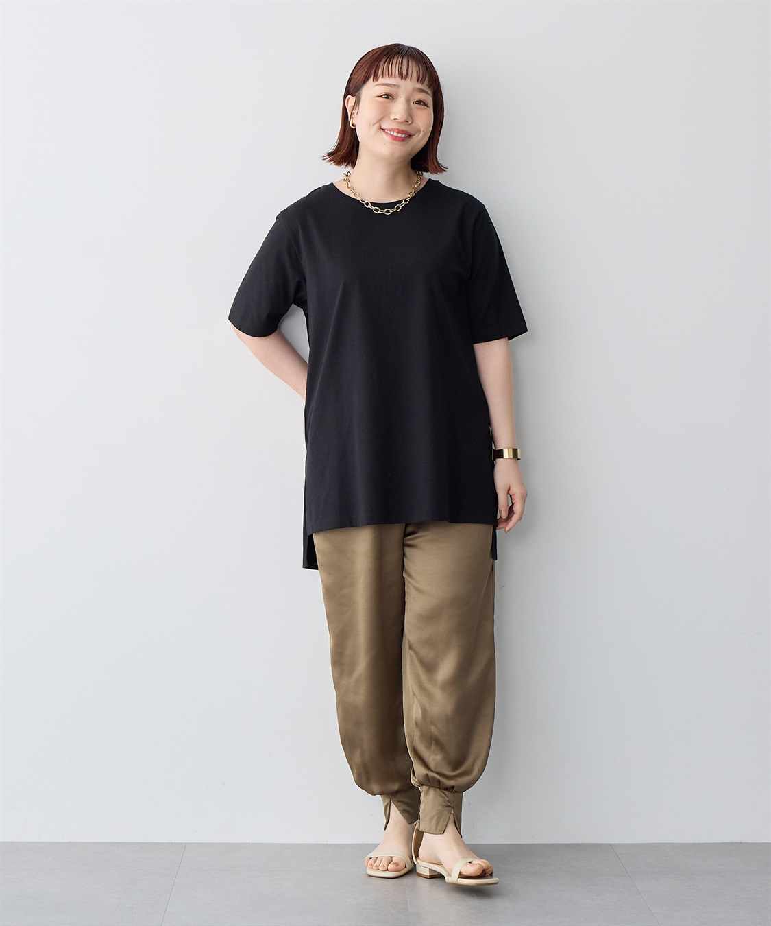 anyfee 【anyfee/プラスサイズ】USAコットンオーバーサイズベーシック半袖Tシャツ・接触冷感_sub_20