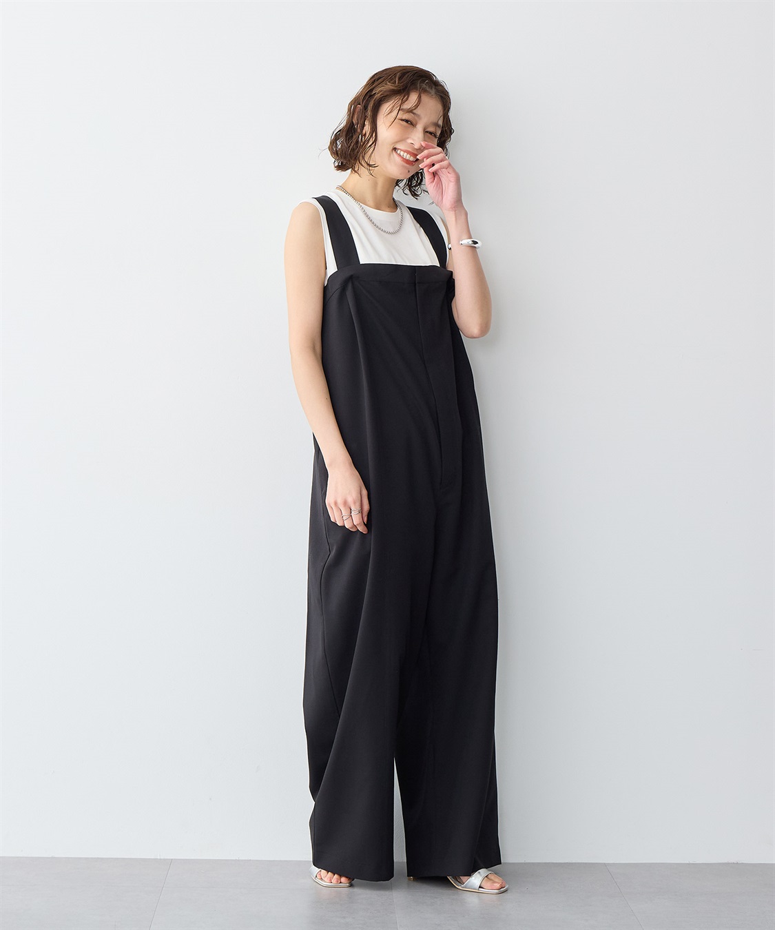 anyfee 【anyfee/プラスサイズ】USAコットンベーシックノースリーブカットソー_sub_2