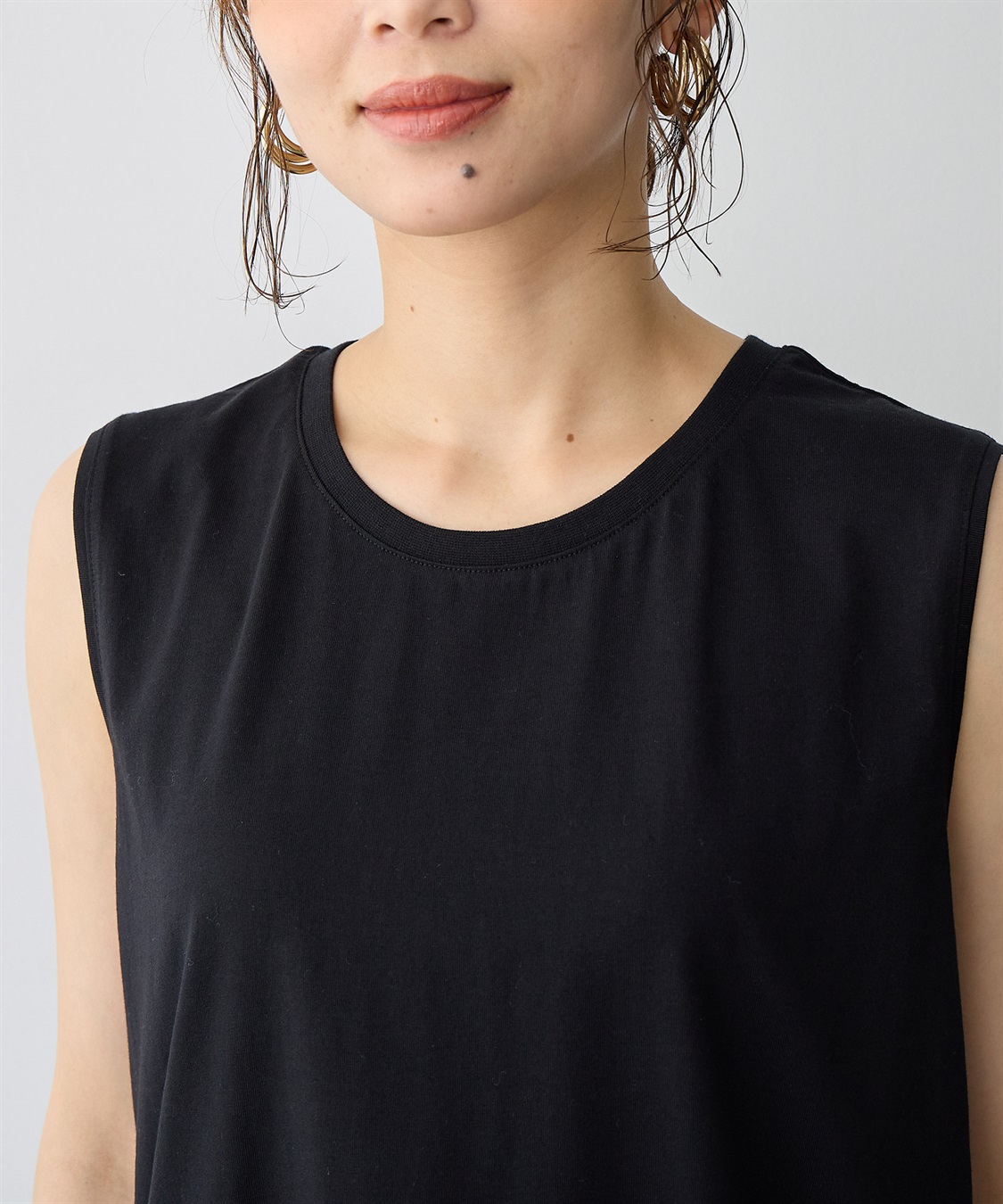 anyfee 【anyfee/プラスサイズ】USAコットンベーシックノースリーブカットソー_sub_7