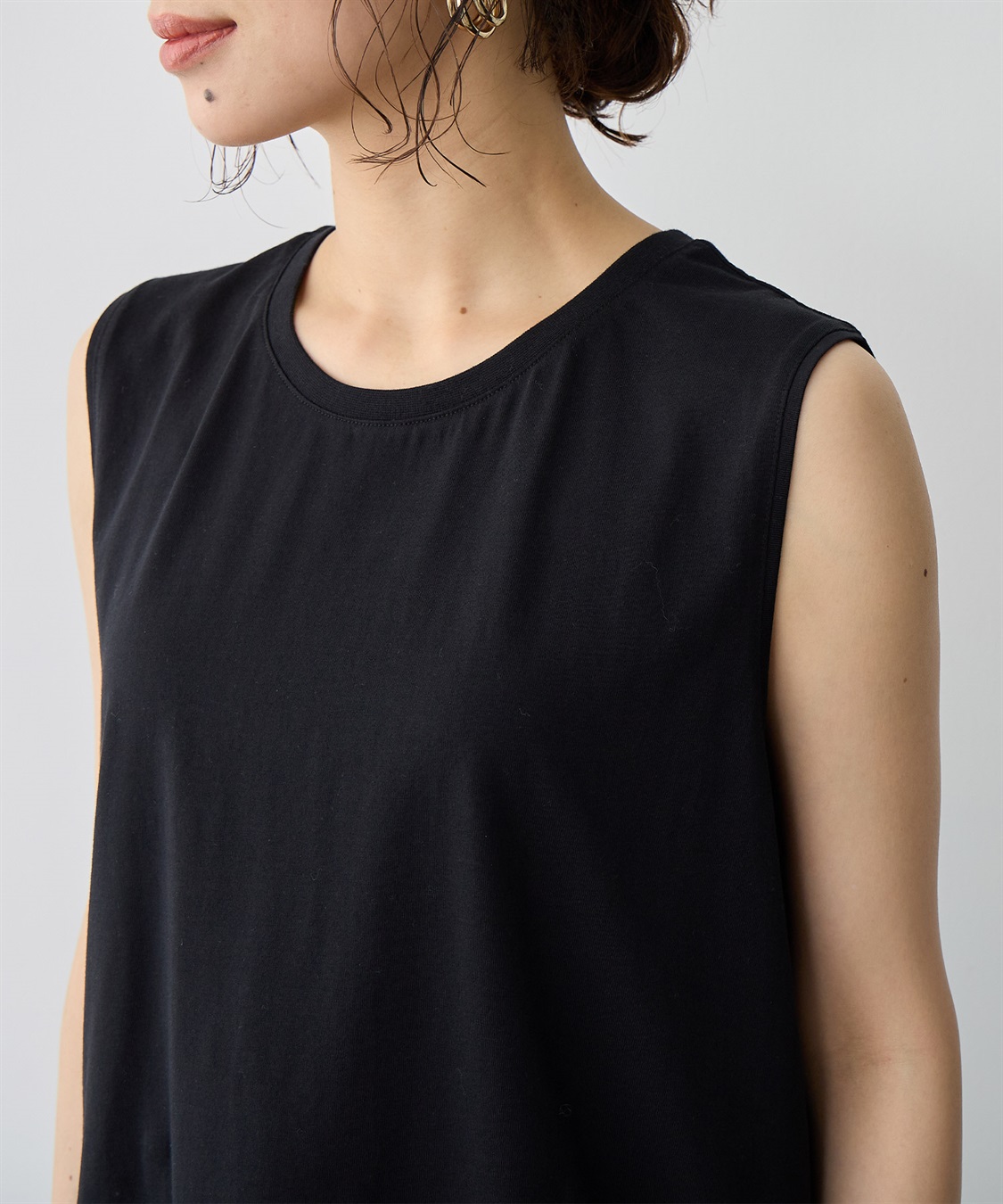 anyfee 【anyfee/プラスサイズ】USAコットンベーシックノースリーブカットソー_sub_8