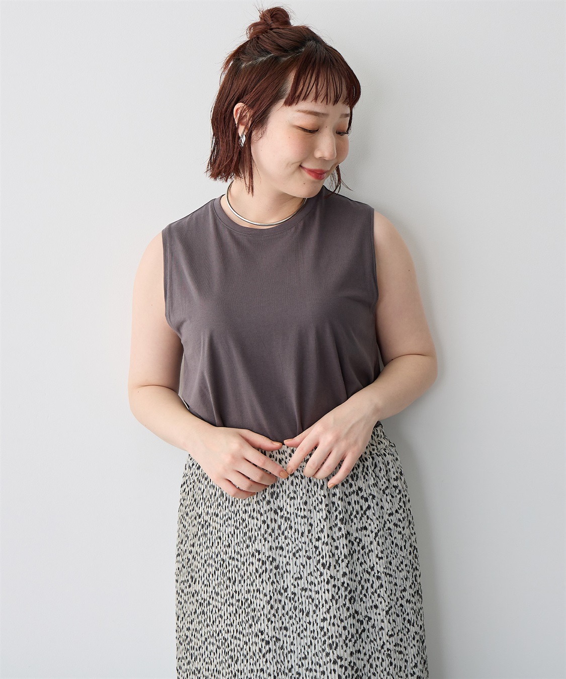 anyfee 【anyfee/プラスサイズ】USAコットンベーシックノースリーブカットソー_sub_10