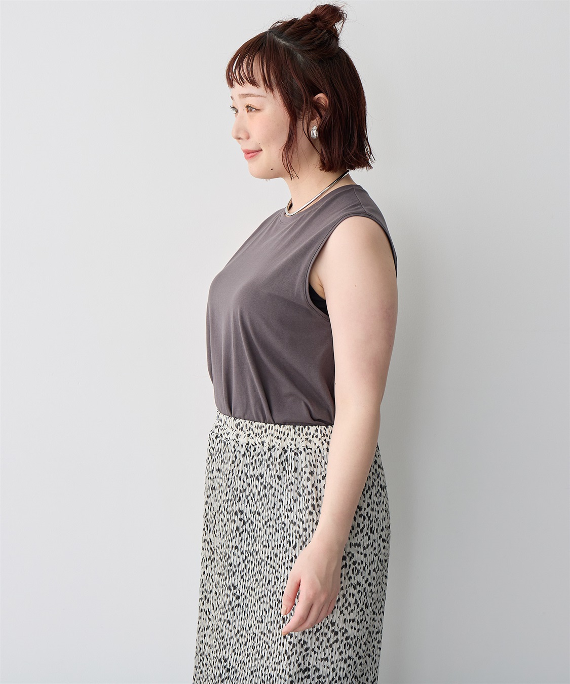 anyfee 【anyfee/プラスサイズ】USAコットンベーシックノースリーブカットソー_sub_11