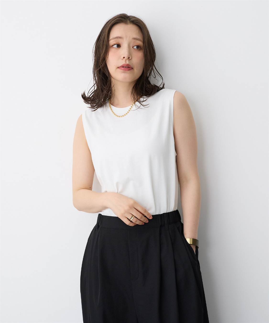 anyfee 【anyfee/プラスサイズ】USAコットンベーシックノースリーブカットソー_sub_17