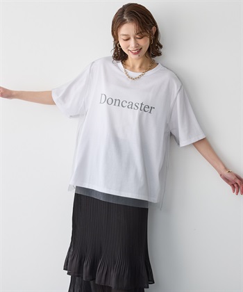 anyfee 【anyfee/プラスサイズ】チュールレイヤードTシャツ_subthumb_1