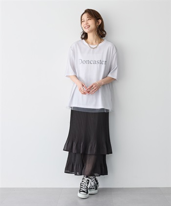 anyfee 【anyfee/プラスサイズ】チュールレイヤードTシャツ_subthumb_2