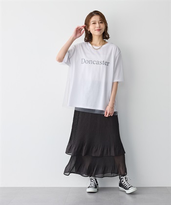 anyfee 【anyfee/プラスサイズ】チュールレイヤードTシャツ_subthumb_3