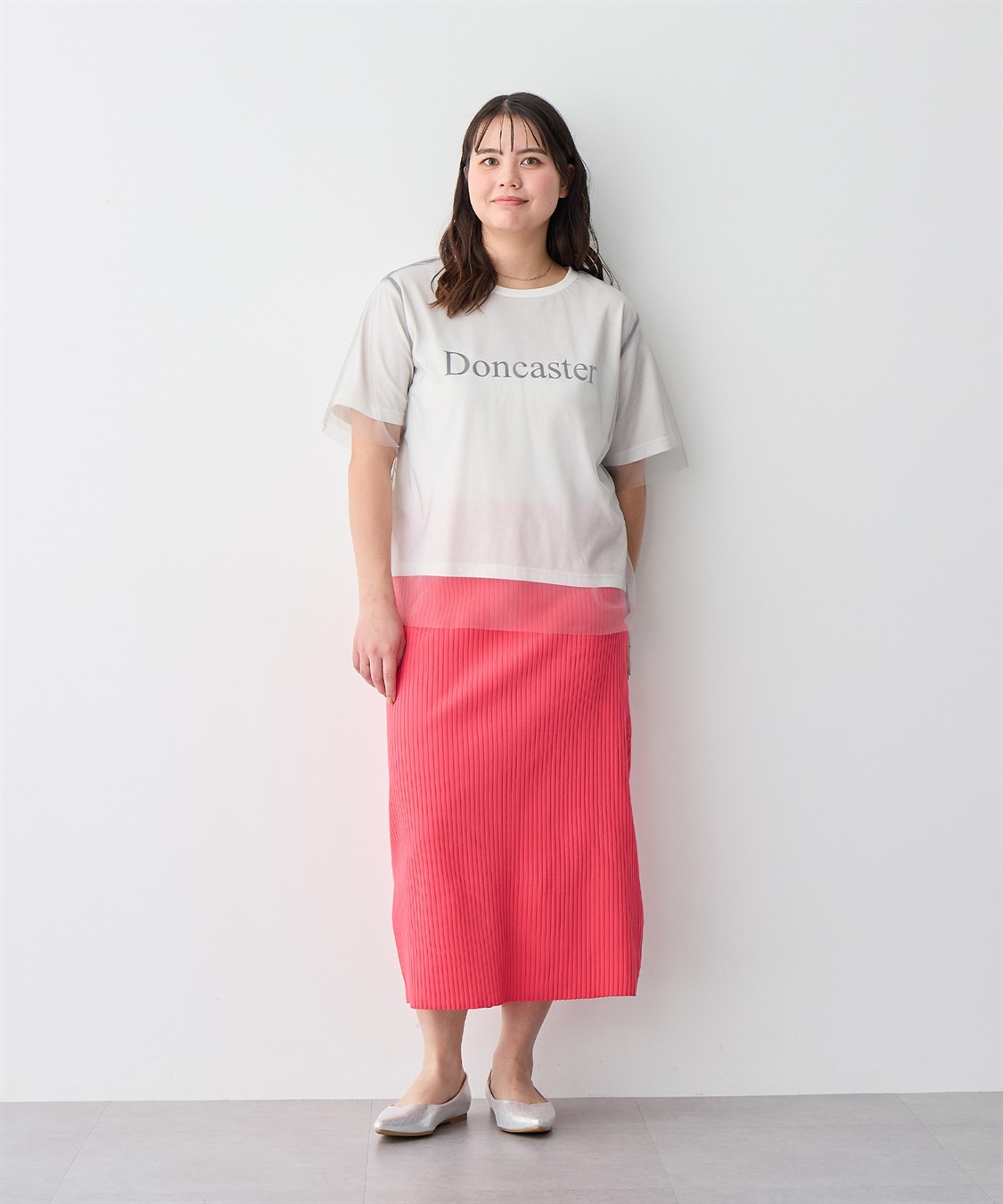 anyfee 【anyfee/プラスサイズ】チュールレイヤードTシャツ_sub_8