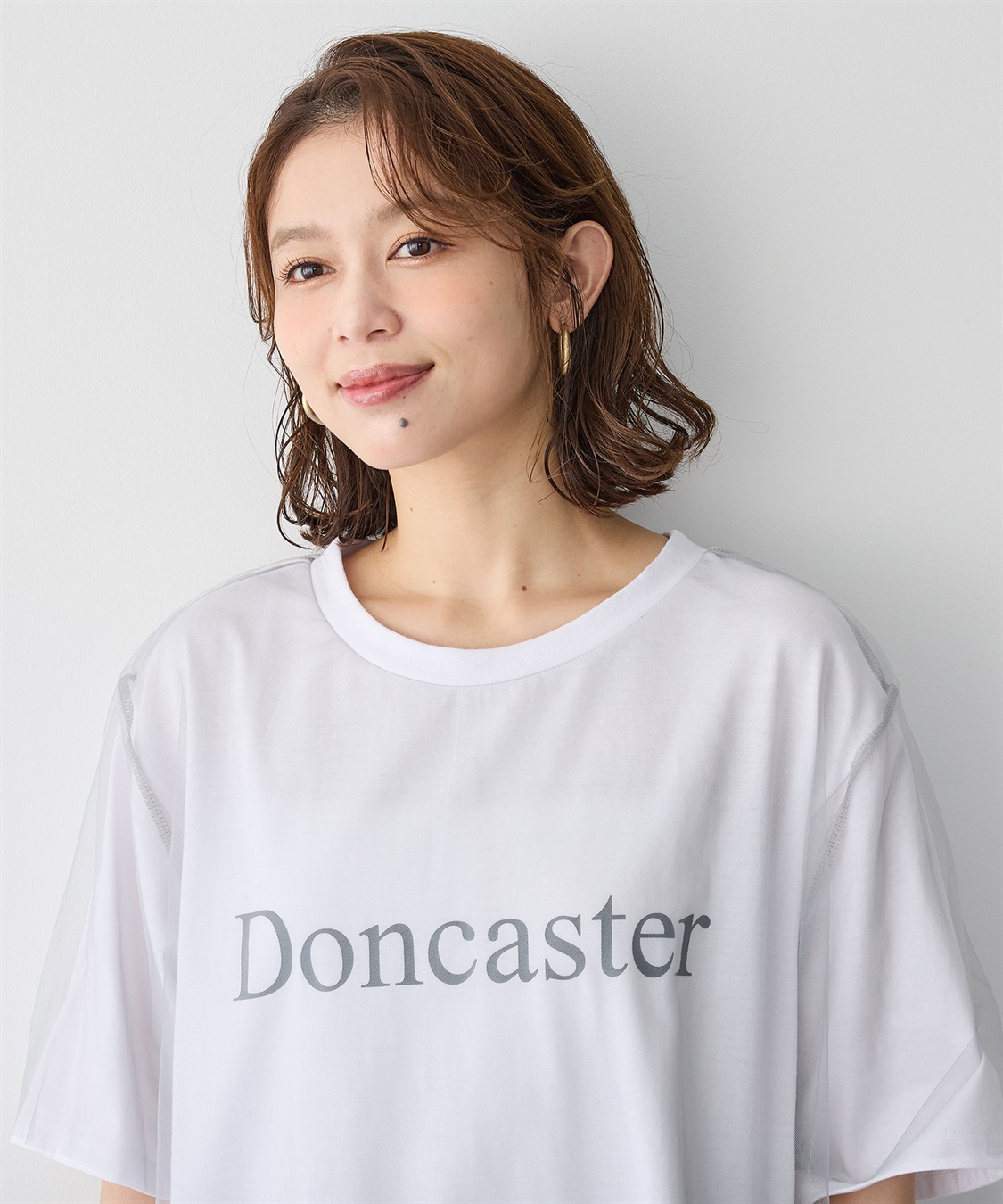 anyfee 【anyfee/プラスサイズ】チュールレイヤードTシャツ_sub_10