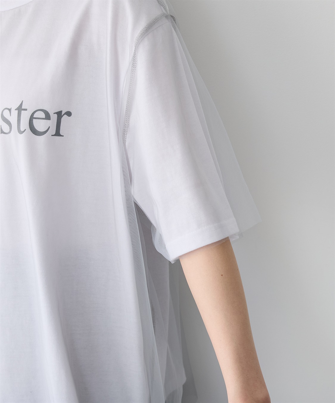 anyfee 【anyfee/プラスサイズ】チュールレイヤードTシャツ_sub_11