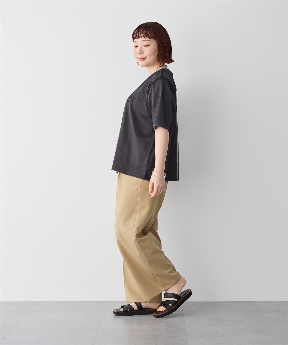 anyfee 【anyfee/プラスサイズ】チュールレイヤードTシャツ_sub_17