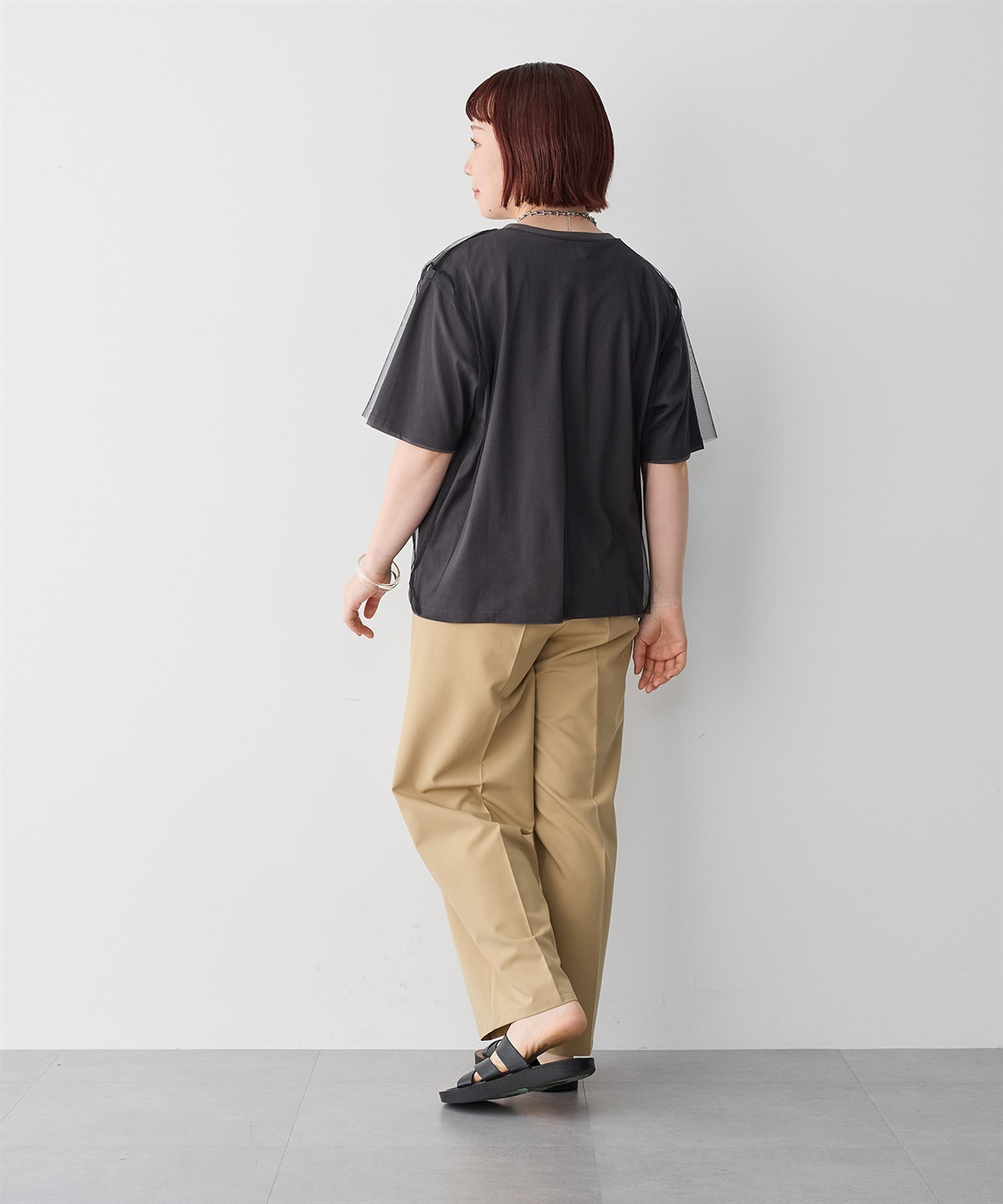 anyfee 【anyfee/プラスサイズ】チュールレイヤードTシャツ_sub_18