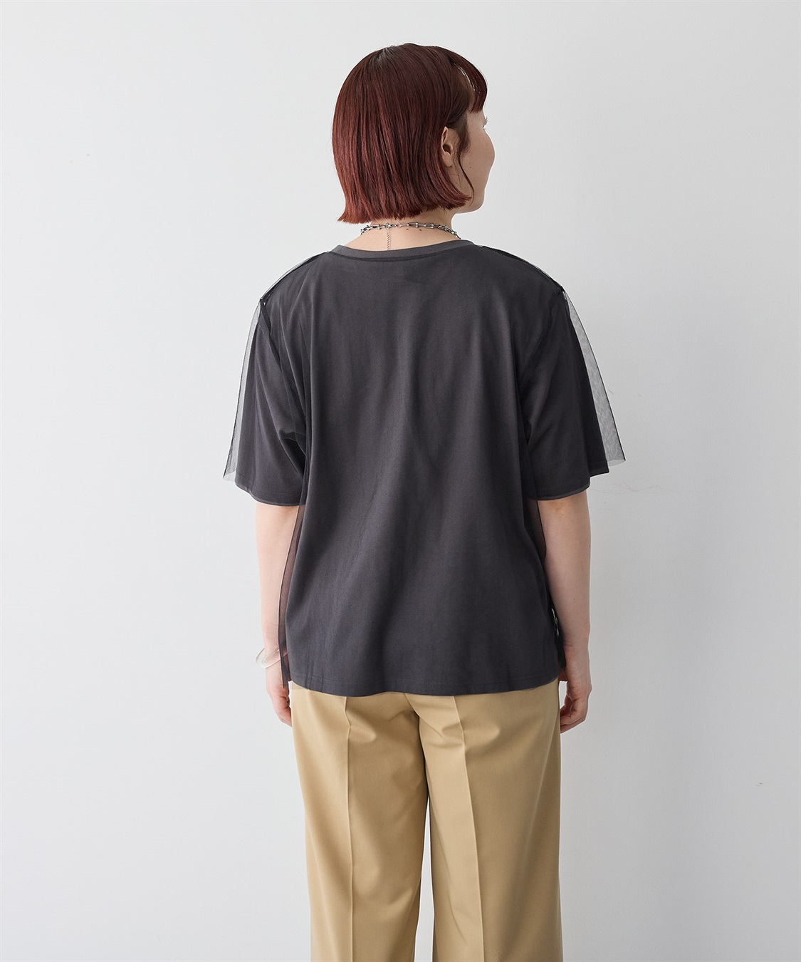 anyfee 【anyfee/プラスサイズ】チュールレイヤードTシャツ_sub_21