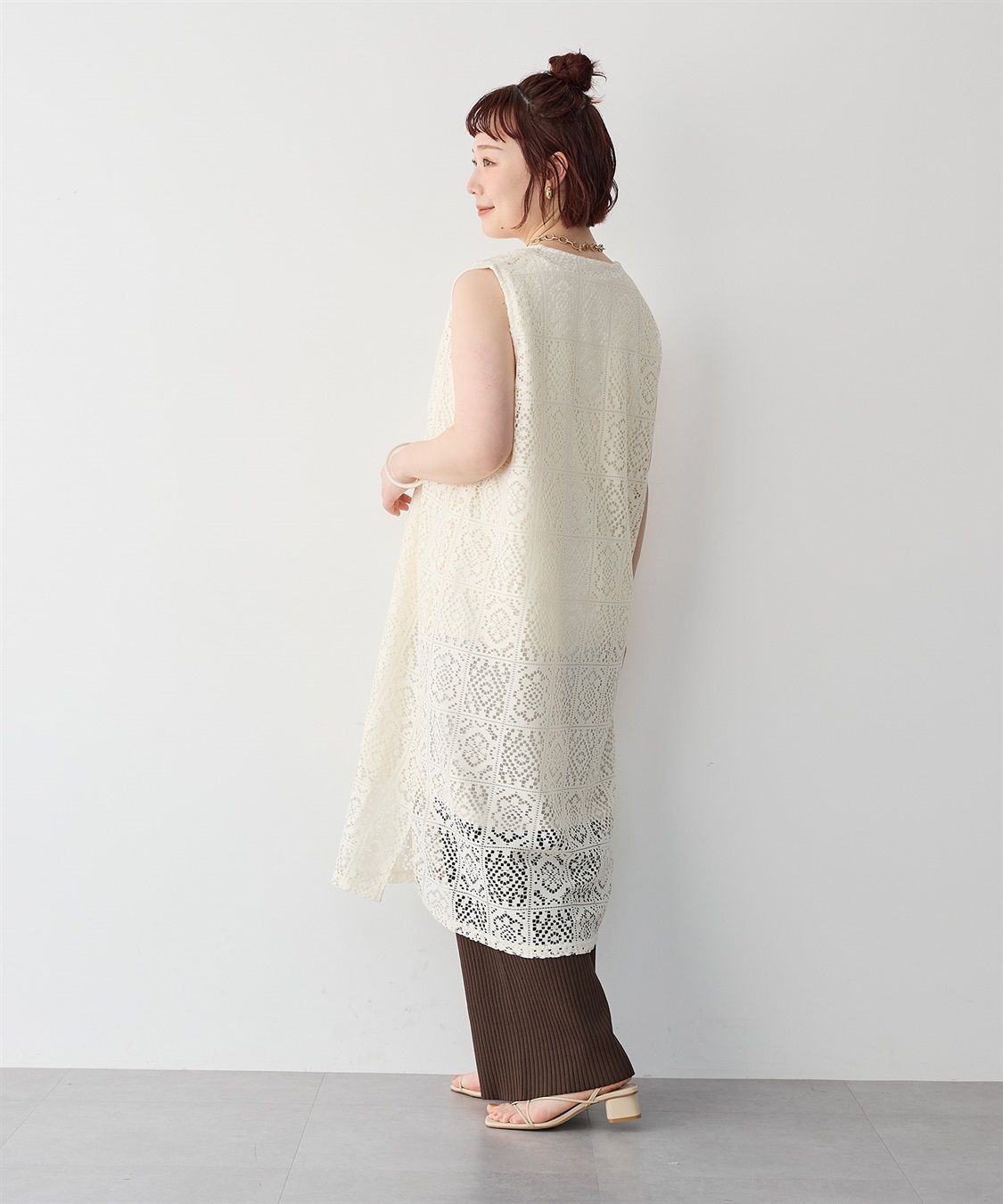 anyfee 【anyfee/エニフィー】レース編みノースリーブロングワンピース_sub_23