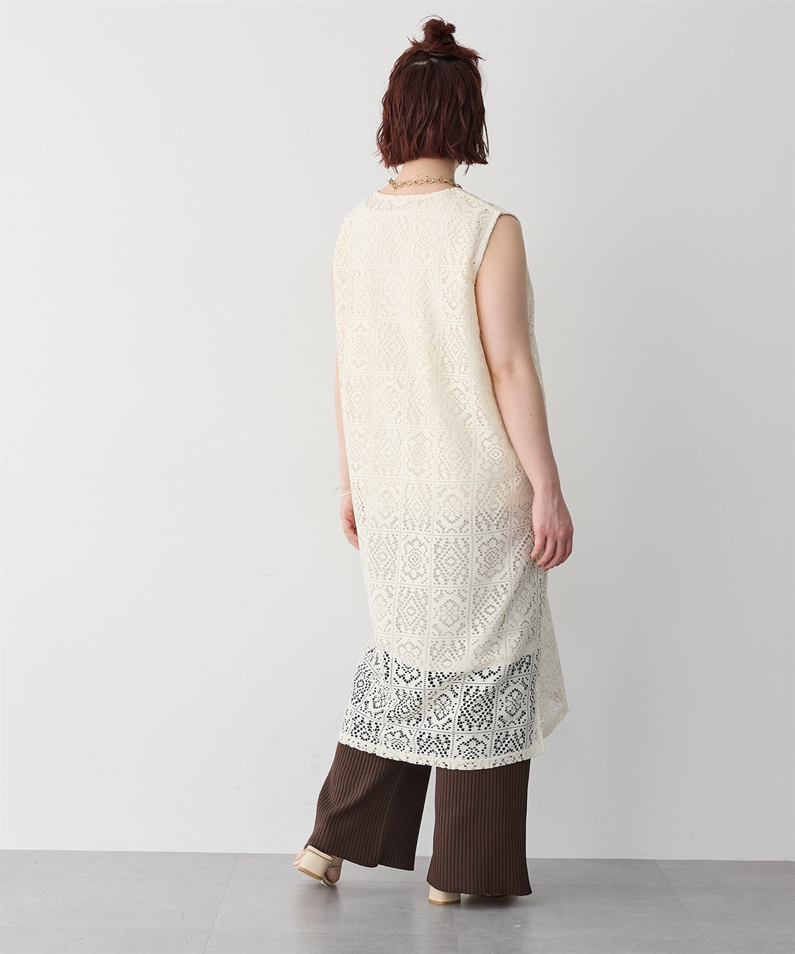 anyfee 【anyfee/エニフィー】レース編みノースリーブロングワンピース_sub_24