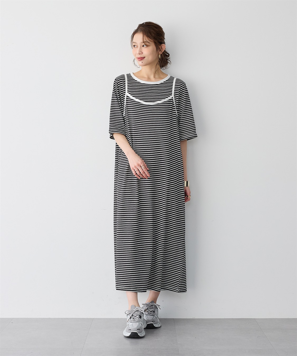 anyfee 【anyfee/プラスサイズ】TシャツSETレイヤードキャミワンピース/アンサンブル_sub_2