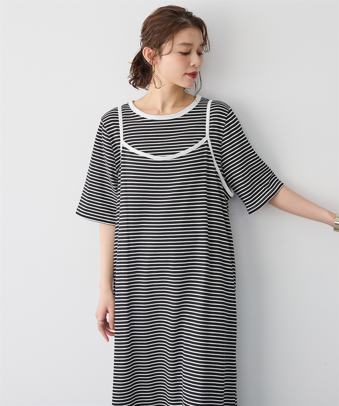 anyfee 【anyfee/プラスサイズ】TシャツSETレイヤードキャミワンピース/アンサンブル_sub_5