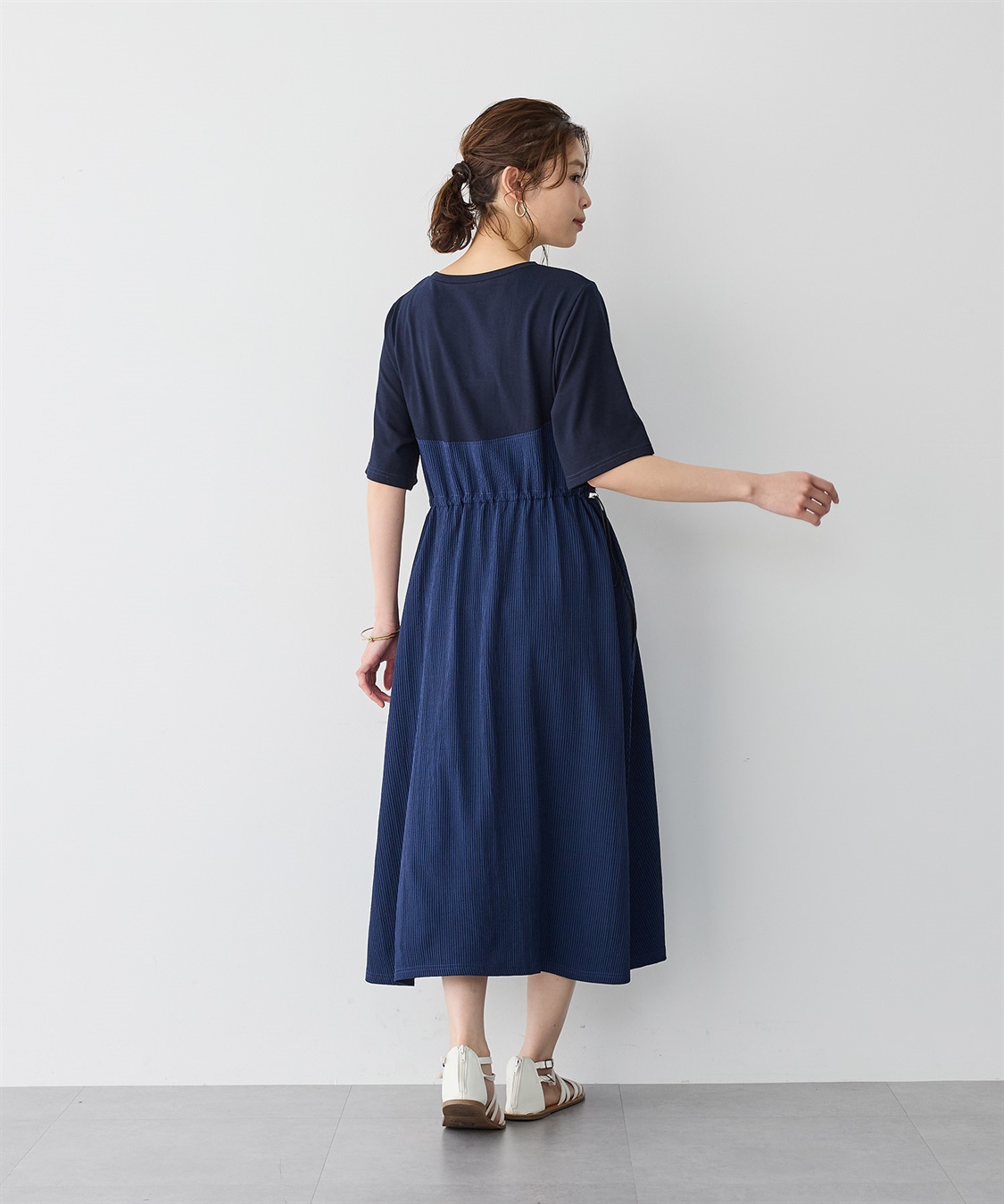 anyfee 【anyfee/プラスサイズ】ビスチェ風切り替えドロストコードワンピース_sub_4