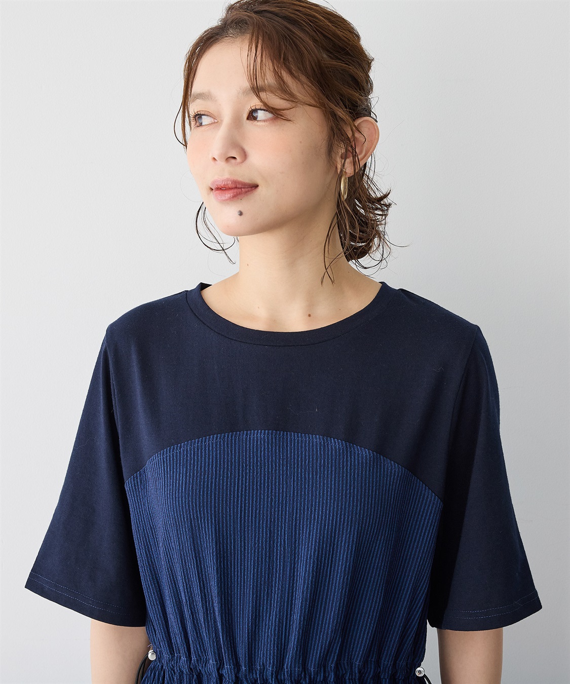 anyfee 【anyfee/プラスサイズ】ビスチェ風切り替えドロストコードワンピース_sub_5