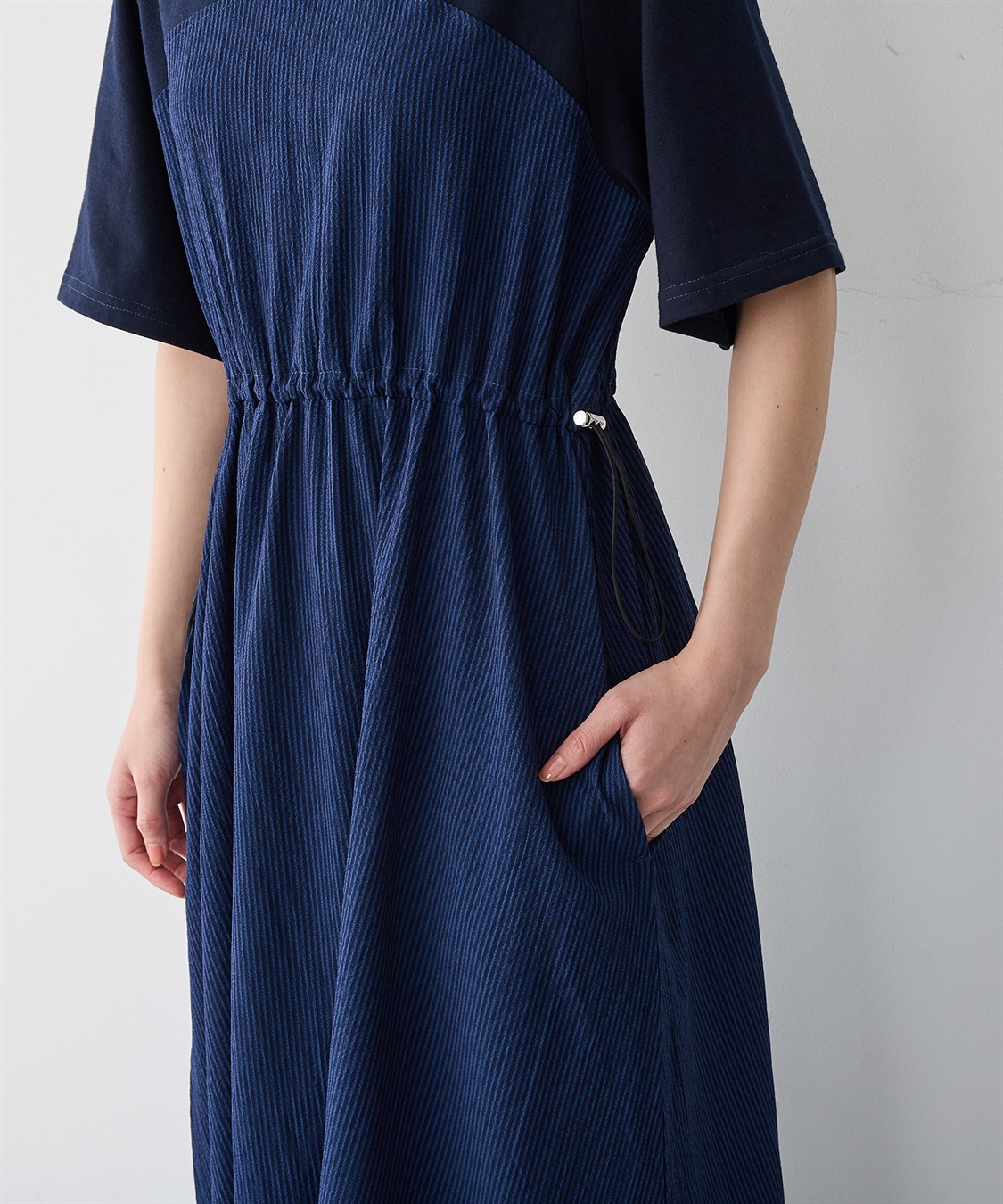 anyfee 【anyfee/プラスサイズ】ビスチェ風切り替えドロストコードワンピース_sub_6