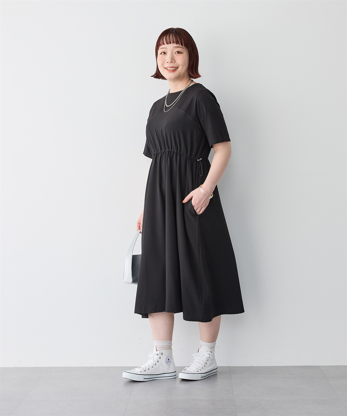 anyfee 【anyfee/プラスサイズ】ビスチェ風切り替えドロストコードワンピース_sub_9