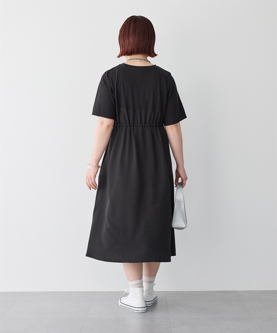 anyfee 【anyfee/プラスサイズ】ビスチェ風切り替えドロストコードワンピース_sub_10